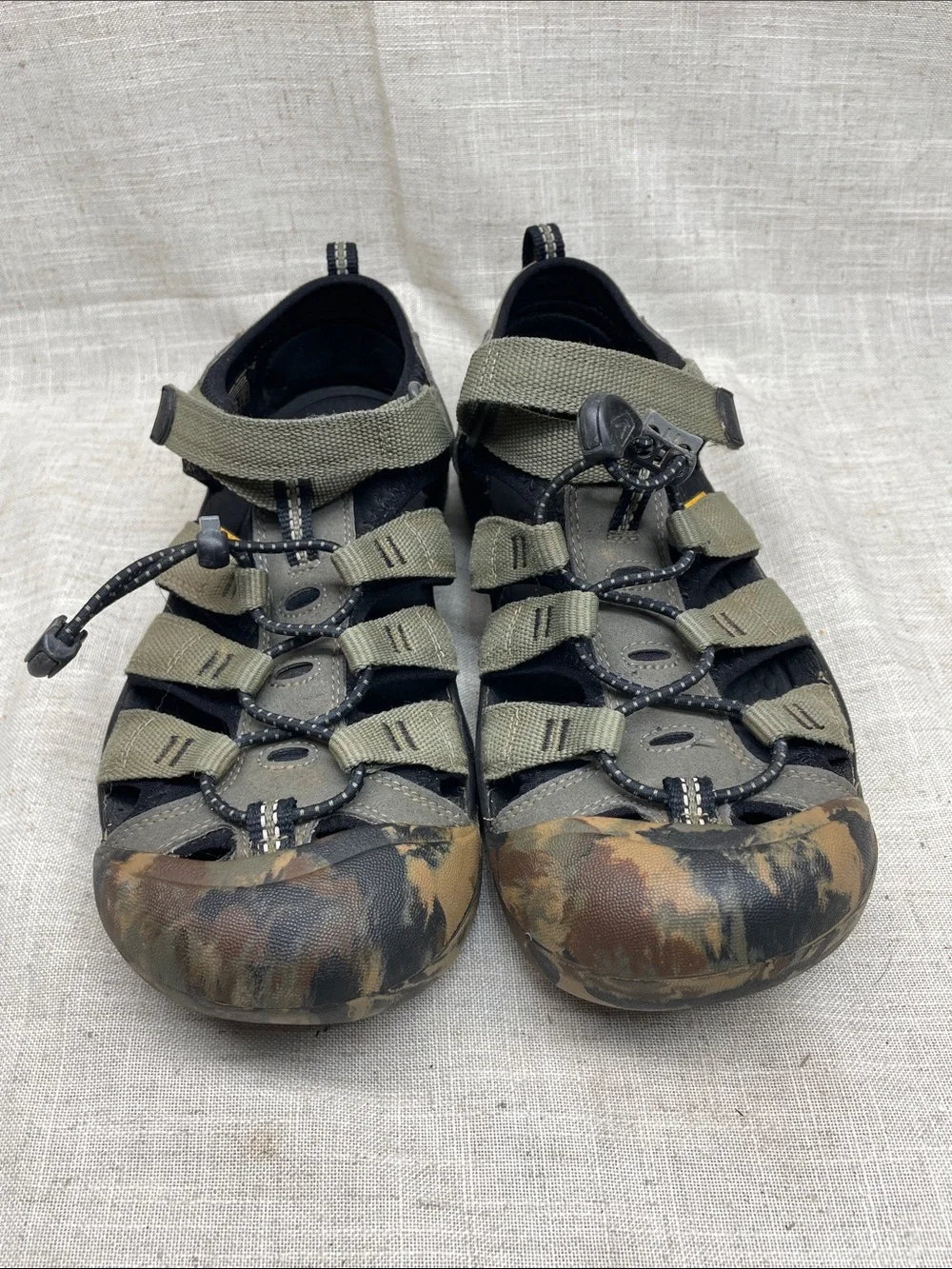 Keen Kids Newport Olive Gray Camo-Trim Sandals